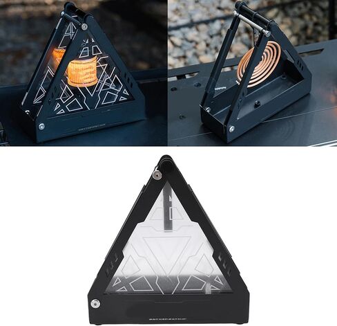 Drfeify Triangle Lamp Box, Stainless Steel Acrylic Triangle Lamp Storage Case for Outdoor Camping in Kuwait