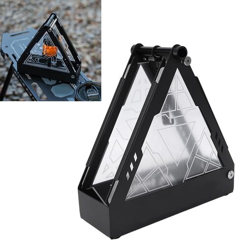 Drfeify Triangle Lamp Box, Stainless Steel Acrylic Triangle Lamp Storage Case for Outdoor Camping in Kuwait
