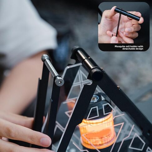 Drfeify Triangle Lamp Box, Stainless Steel Acrylic Triangle Lamp Storage Case for Outdoor Camping in Kuwait