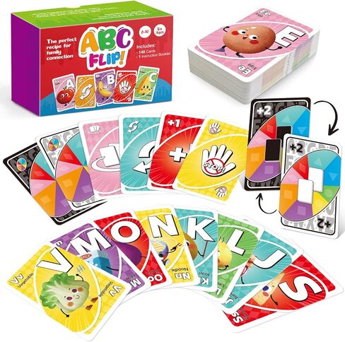 ABC FLIP! Alphabet Card Game for Kids Ages 4–8, Interactive Letter Color & Symbol Matching Flash Cards, Family Card Game, Classroom Homeschool Preschool Learning Activity, 148 Double-Sided Cards in Saudi Arabia