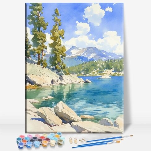 Aeontinity Voyageurs Minnesota National Park مؤطرة قماش DIY الطلاء بالأرقام عدة بار مقهى كهف المنزل غرفة جدار الحمام الشرفة الفناء ديكور هدية، 16 × 12 بوصة in Kuwait