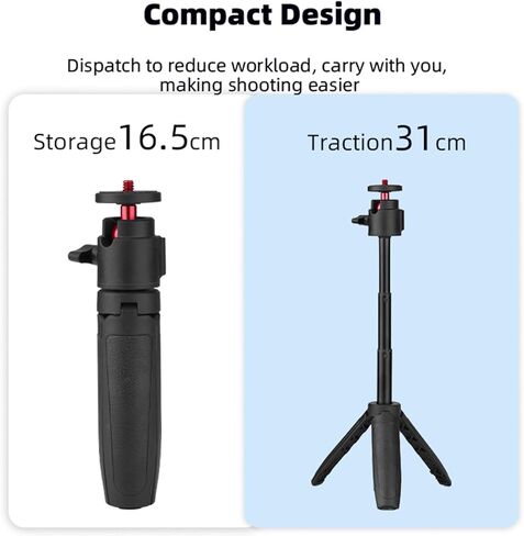 حامل حامل ثلاثي للكاميرا، عصا سيلفي صغيرة على سطح الطاولة، برغي 1/4 بوصة لـ Insta GO3، Action، Gopro، الجيب، Insta360 ONE X2/3 حامل طاولة تصوير فيديو محمول قابل للتمديد in Kuwait