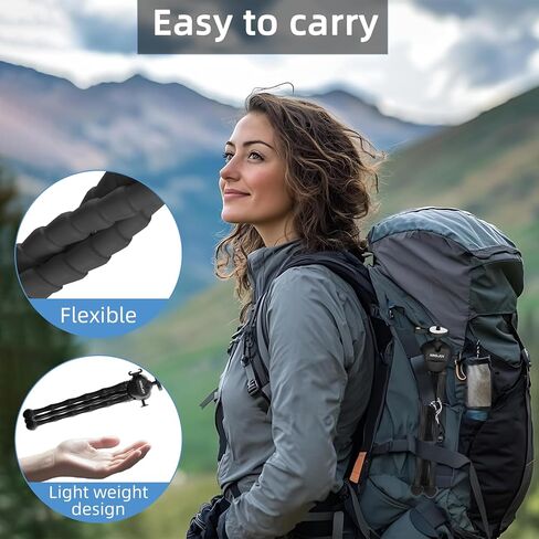 حامل ثلاثي لكاميرا الحركة المرنة من KINGJOY لـ Gopro، حامل ثلاثي الأخطبوط لتسجيل الفيديو مع أرجل قابلة للفصل، رأس كروي 360 درجة، حذاء بارد وجهاز تحكم عن بعد، حامل كاميرا محمول لـ GoPro، DJI، كاميرا مدمجة - أسود in Kuwait