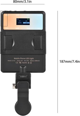 LED Video Light Bi Color 2500K 9000K with 24 Portable RGB Photography Lamp for Cameras Phones Tripods 95CRI LCD Screen 2000mAh Battery Built in in Saudi Arabia