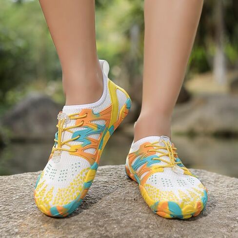 Women's Quick Dry Barefoot Water Shoes – Non-Slip Aqua Socks for Swim Surf Diving Beach Pool Yellow in Saudi Arabia
