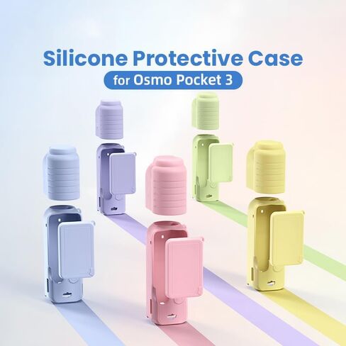 Advanced Shock-Absorbing Silicone Case for Pocket 3, Full Body Sleeve Protective Cover Compatible with DJI OSMO Pocket 3 Accessories with Enhanced Grip, Anti-Scratch Lens Cap & Wrist Strap, Pink in Kuwait