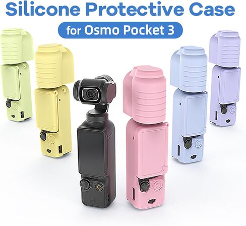 Advanced Shock-Absorbing Silicone Case for Pocket 3, Full Body Sleeve Protective Cover Compatible with DJI OSMO Pocket 3 Accessories with Enhanced Grip, Anti-Scratch Lens Cap & Wrist Strap, Pink in Kuwait