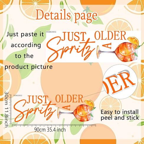 ملصق حائط Just a Spritz Older - زينة لحفلات الزفاف القديمة من Spritz - ديكورات حفلات أعياد الميلاد بحمضيات الليمون in Kuwait