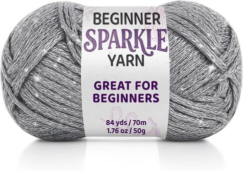 Timgle 50g Sparkle Yarn for Crocheting and Knitting; 70m Yarn for Beginners with Easy to See Stitches DIY Dolls, Scarves, Bags, Cushions(Yellow) in Saudi Arabia