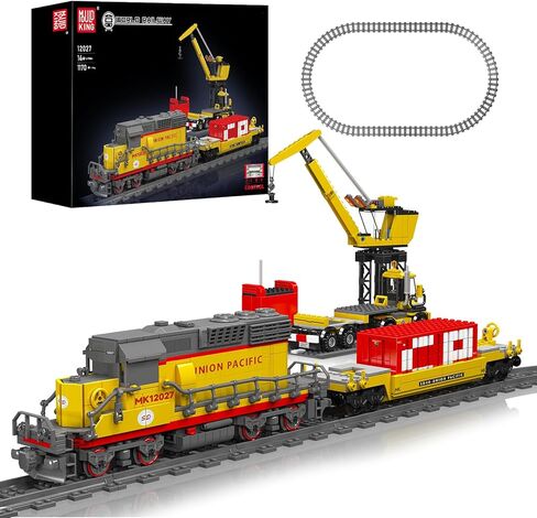 MOLD KING 12027 TRAIN Building Block Kit ، EMD SD40-2 Diesel Locomotive Rail Train with Motor ، Train Training for Kids/Comple Collections (1170 age) in Saudi Arabia