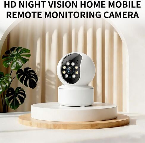 قطعة واحدة من كاميرا WiFi الأمنية، شاشة أمان لاسلكية منزلية 1080 بكسل - تدور 360 درجة مع رؤية ليلية، جهاز تحكم عن بعد للهاتف الذكي، مساعد مثالي للعناية الداخلية، مراقبة الحيوانات الأليفة في أي وقت وفي أي مكان in Kuwait