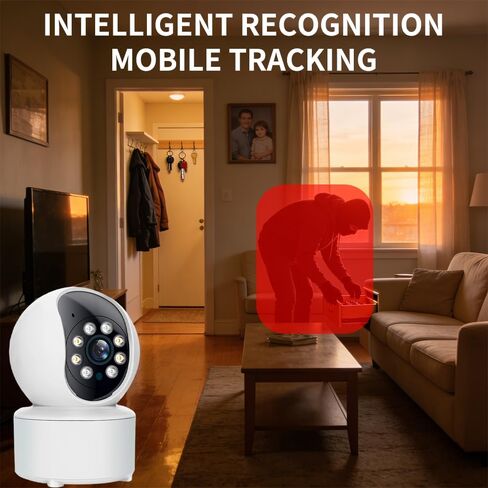 قطعة واحدة من كاميرا WiFi الأمنية، شاشة أمان لاسلكية منزلية 1080 بكسل - تدور 360 درجة مع رؤية ليلية، جهاز تحكم عن بعد للهاتف الذكي، مساعد مثالي للعناية الداخلية، مراقبة الحيوانات الأليفة في أي وقت وفي أي مكان in Kuwait