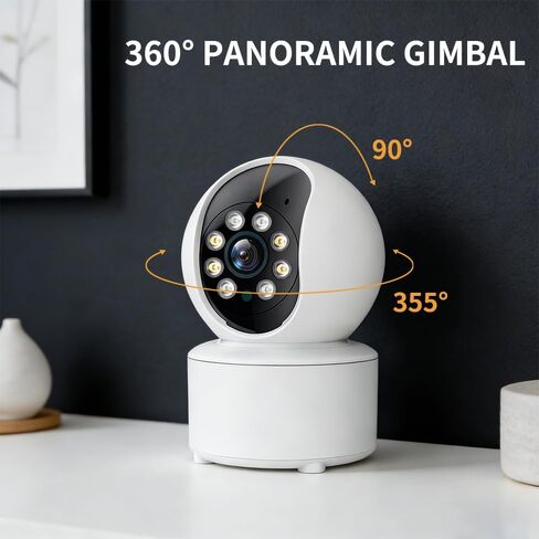 قطعة واحدة من كاميرا WiFi الأمنية، شاشة أمان لاسلكية منزلية 1080 بكسل - تدور 360 درجة مع رؤية ليلية، جهاز تحكم عن بعد للهاتف الذكي، مساعد مثالي للعناية الداخلية، مراقبة الحيوانات الأليفة في أي وقت وفي أي مكان in Kuwait