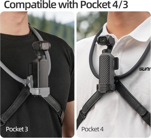 Adjustable Neck Mount for DJI Osmo Pocket 4/3, POV Vlog Neck Holder with Quick Release, Chest Harness Strap, Flexible Silicone Neck Mount for First-Person Video, Compatible with Pocket 4/3 (Grey) in Saudi Arabia