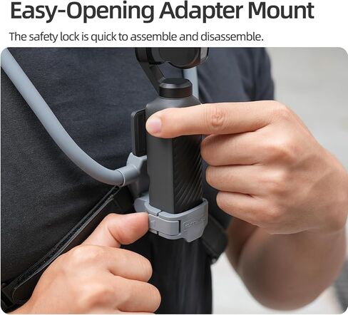 Adjustable Neck Mount for DJI Osmo Pocket 4/3, POV Vlog Neck Holder with Quick Release, Chest Harness Strap, Flexible Silicone Neck Mount for First-Person Video, Compatible with Pocket 4/3 (Grey) in Saudi Arabia