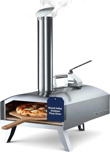 Westinghouse Pizzata 12E - Electric Pizza Oven w/ 12 Inch Ceramic Stone, Heats up to 750 Degrees for Countertop Artisan Style Pizza, Stainless Steel, Portable Outdoor Pizza Oven in Saudi Arabia