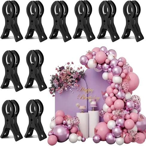 10 Pack Clear Balloon Arch Clips, 3 1/2 x 1 x 1 4/5 Inch balloon arch clamps for backdrop Stand, Wedding, Birthday, Photography Studio, Crafts, and Decorations in Saudi Arabia