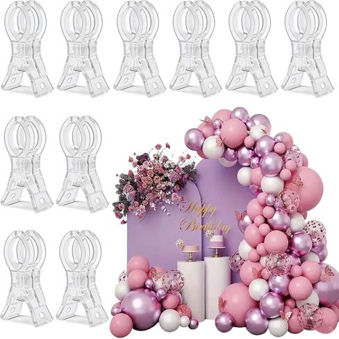 10 Pack Clear Balloon Arch Clips, 3 1/2 x 1 x 1 4/5 Inch balloon arch clamps for backdrop Stand, Wedding, Birthday, Photography Studio, Crafts, and Decorations in Saudi Arabia