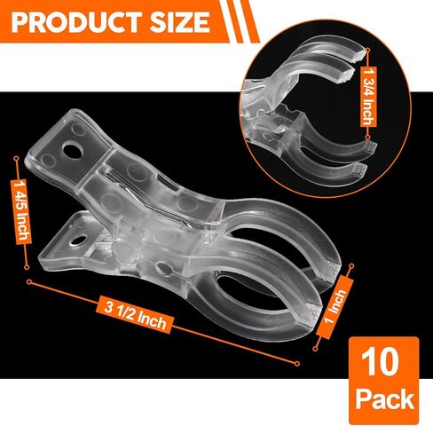 10 Pack Clear Balloon Arch Clips, 3 1/2 x 1 x 1 4/5 Inch balloon arch clamps for backdrop Stand, Wedding, Birthday, Photography Studio, Crafts, and Decorations in Saudi Arabia