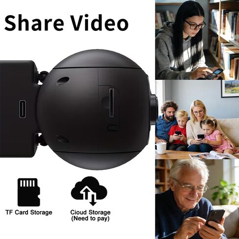 1Pcs 720P Automatic Tracking Wireless Security Camera with 360° horizontal/90° Vertical Rotation Function, Night Vision Function,Two-Way Audio, and 2.4GHz WiFi,Camera Suitable for pet Monitoring. in Kuwait