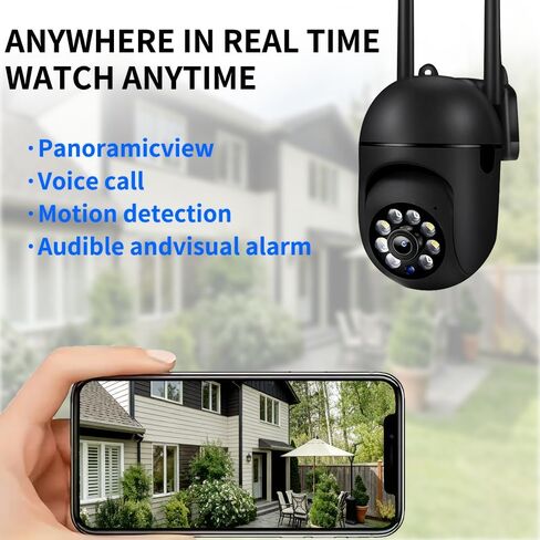 1Pcs 720P Automatic Tracking Wireless Security Camera with 360° horizontal/90° Vertical Rotation Function, Night Vision Function,Two-Way Audio, and 2.4GHz WiFi,Camera Suitable for pet Monitoring. in Kuwait