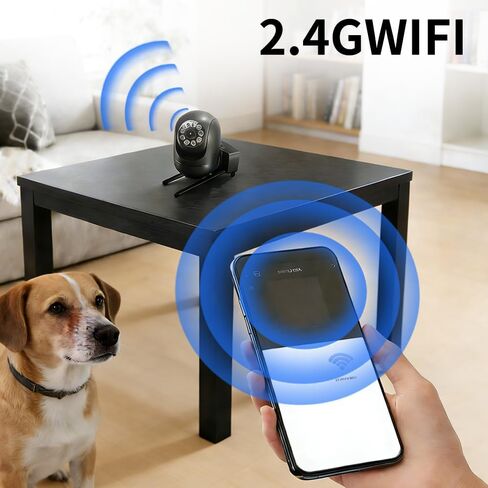 1Pcs 720P Automatic Tracking Wireless Security Camera with 360° horizontal/90° Vertical Rotation Function, Night Vision Function,Two-Way Audio, and 2.4GHz WiFi,Camera Suitable for pet Monitoring. in Kuwait
