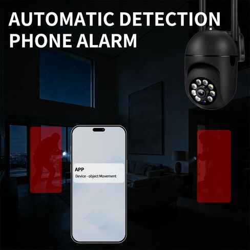 1Pcs 720P Automatic Tracking Wireless Security Camera with 360° horizontal/90° Vertical Rotation Function, Night Vision Function,Two-Way Audio, and 2.4GHz WiFi,Camera Suitable for pet Monitoring. in Kuwait