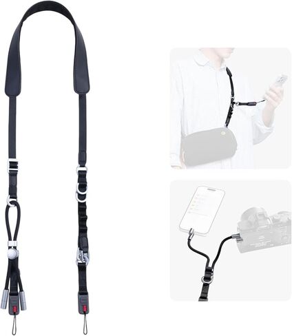 حزام كاميرا ULANZI YF01 مع كابل بيانات USB-C مدمج - 3 في 1 رقبة معيارية سريعة الإصدار وحزام كتف ومعصم لكاميرات DSLR، بدون مرآة، هاتف ذكي، مناظير - 51-59 بوصة قابلة للتعديل (برتقالي) in Kuwait
