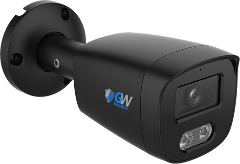 كاميرا GW Security 4K 8MP PoE IP رؤية ليلية مزدوجة اللون ورؤية ليلية خارجية وميكروفون رصاصة للمراقبة الداخلية، متوافقة مع NDAA، أسود (GW832501M) in Kuwait