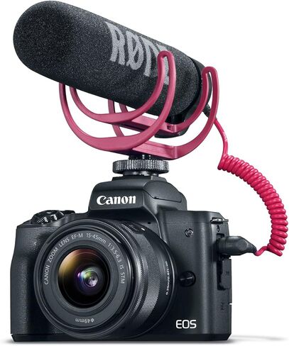 Canon EOS M50 Mirrorless Video Creator Kit with EF-M 15-45mm Lens, Rode VIDEOMIC GO Microphone, and Memory Card, Black in Kuwait