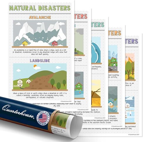 Quarterhouse 5 Pack of Carasters Posters ، ومواد تعليمية للعلوم للطلاب للطلاب والمعلمين ، 12 × 18 بوصة in Saudi Arabia