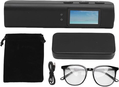 Yoidesu Wearable 2.7K Camera with Glasses Clip, FPV Video Recorder with 110 Wide Angle and 0.96 Inch Screen, WiFi App Control for Cycling Walking Pet Work (Black) in Saudi Arabia