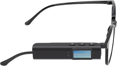 Yoidesu Wearable 2.7K Camera with Glasses Clip, FPV Video Recorder with 110 Wide Angle and 0.96 Inch Screen, WiFi App Control for Cycling Walking Pet Work (Black) in Saudi Arabia