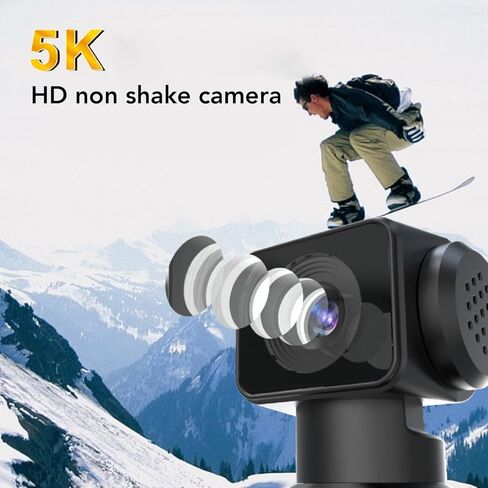 كاميرا Fabater 5K 30FPS للسفر والحياة اليومية وكاميرا صغيرة للجسم مع تسجيل فيديو، دوران 270 درجة، واي فاي، بطاقة 32 جيجابايت، حافظة ومشبك مقاوم للماء، مثبتة أيضًا على الخوذة in Kuwait