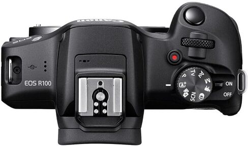 كاميرا Canon EOS R100 بدون مرآة مع مجموعة عدسات مقاس 18-45 مم | مستشعر APS-C بدقة 24.2 ميجابكسل وتركيز بؤري تلقائي ثنائي البكسل وفيديو بدقة 4K | للمبتدئين والتصوير الفوتوغرافي أثناء السفر والعائلة (6052C012) + بطاقة سعة 64 جيجابايت + بطارية + المزيد in Kuwait