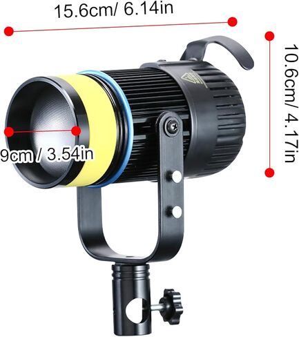 LICAEVEY 15W COB RGB LED ضوء فيديو مع جهاز تحكم عن بعد، CRI 96+ 1500LM 5500lux Dimmable 2700K-6500K، 4 تأثيرات ضوئية ديناميكية، إضاءة التصوير الفوتوغرافي، للفيديو (قابس الولايات المتحدة) in Kuwait