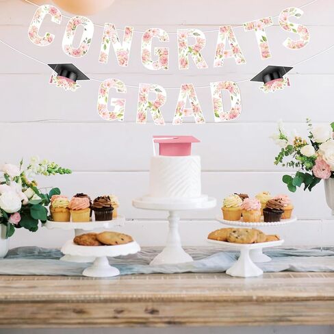 Wildflower Graduation Party Decorations, High School Graduation Kindergarten to 12th Grade Photo Banner for Floral High School Girl Congrats Grad Class of 2026 in Saudi Arabia