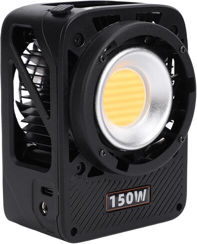 LICAEVEY 150W COB LED ضوء الفيديو، 13300lux 2700K-6500K ثنائي اللون COB إضاءة الإخراج المستمر 2700K-6500K، التحكم في التطبيق، إضاءة التصوير الفوتوغرافي مع عاكس، CCT (قابس الولايات المتحدة) in Kuwait
