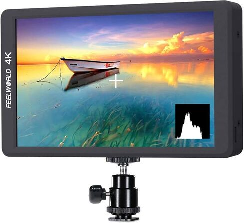 شاشة Feel WORLD F570 مقاس 5.7 بوصة بدقة 4K على الكاميرا مع مدخل/مخرج HDMI IPS Full HD 1920x1080 غطاء من الألومنيوم القوي in Kuwait