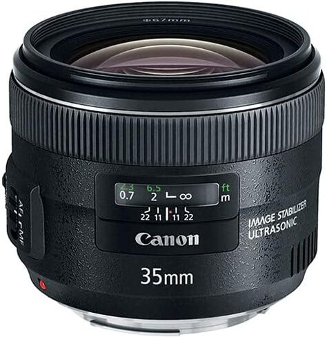 Canon EF 35mm f/2 IS USM Lens Bundle | Wide-Angle Prime with Optical Image Stabilization, Fast Ring-Type USM Autofocus & Bright f/2 Aperture | For Travel & Street Photos (5178B002) + Filter Kit + More in Kuwait