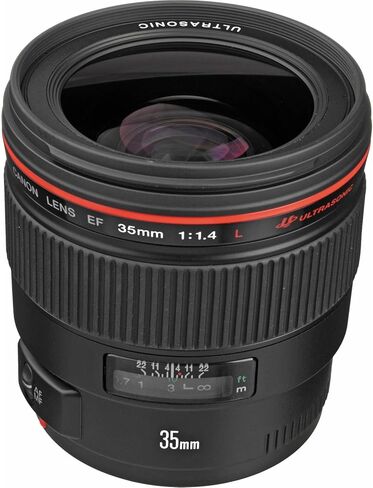 مجموعة عدسات Canon EF 35mm f/1.4L USM | سلسلة L-Series واسعة الزاوية مع فتحة عدسة f/1.4 سريعة وبصريات متقدمة وتركيز تلقائي USM من النوع الحلقي | لصور الإضاءة المنخفضة وصور الشوارع (2512A002) + مجموعة المرشحات + المزيد in Kuwait
