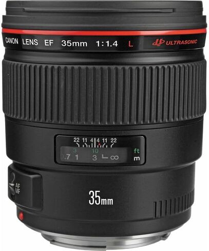 مجموعة عدسات Canon EF 35mm f/1.4L USM | سلسلة L-Series واسعة الزاوية مع فتحة عدسة f/1.4 سريعة وبصريات متقدمة وتركيز تلقائي USM من النوع الحلقي | لصور الإضاءة المنخفضة وصور الشوارع (2512A002) + مجموعة المرشحات + المزيد in Kuwait