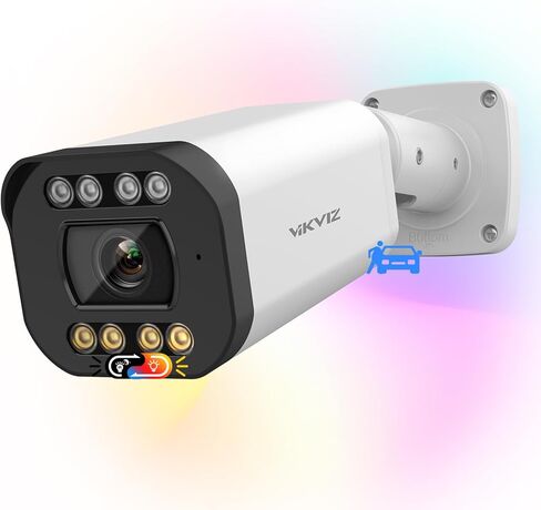 كاميرا POE IP خارجية بدقة 8 ميجابكسل، كاميرا PoE IP Bullet مع اكتشاف الإنسان/المركبة، عدسة 2.7 مم ~ 13.5 مم، تكبير بصري 5X، رؤية ليلية ملونة، محادثة ثنائية الاتجاه وفتحة SD (حتى 256 جيجابايت)، متوافقة مع القزحية الزرقاء in Kuwait
