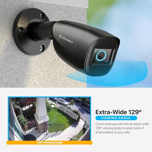 كاميرا أمان خارجية Amcrest Full HD 1080P 1920TVL Bullet (Quadbrid 4in1 HD-CVI/TVI/AHD/تناظرية)، 2 ميجابكسل 1920x1080، رؤية ليلية 98 قدمًا، عدسة 2.8 مم، زاوية عرض 129 درجة، أسود (AMC1081BC28-B-V4) in Kuwait