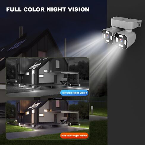 كاميرات خارجية ذات عدسة مزدوجة 2.5K/5MP كاميرات منزلية سلكية | كاميرا WiFi لاسلكية مع صوت وفيديو، PTZ، تتبع تلقائي، تسجيل 7/24، رؤية ليلية ملونة، تخزين سحابي وبطاقة SD in Kuwait