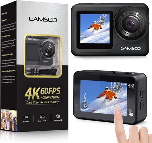 كاميرا JOH 4K 60FPS 20MP WiFi Action مع شاشات LCD أمامية وشاشات خلفية تعمل باللمس، مقاومة للماء حتى 131 قدمًا، تثبيت، EIS 2.0، كاميرا رياضية خارجية للتحكم عن بعد، كاميرا Vlog تحت الماء مع بطاريتين 2X in Kuwait