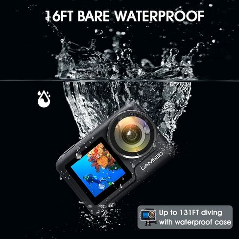 كاميرا JOH 4K 60FPS 20MP WiFi Action مع شاشات LCD أمامية وشاشات خلفية تعمل باللمس، مقاومة للماء حتى 131 قدمًا، تثبيت، EIS 2.0، كاميرا رياضية خارجية للتحكم عن بعد، كاميرا Vlog تحت الماء مع بطاريتين 2X in Kuwait