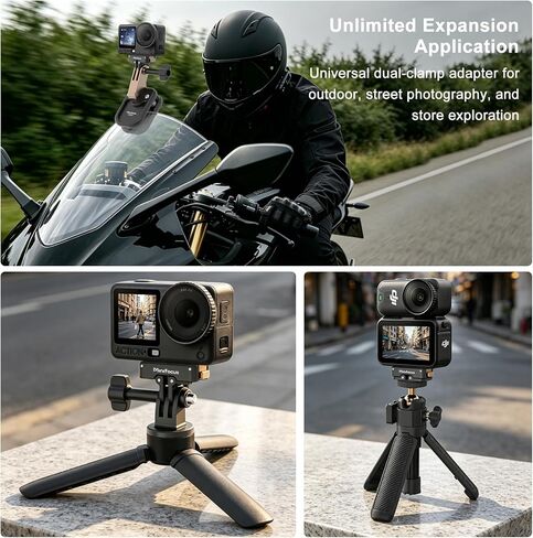 حامل محول مغناطيسي سريع الفك لـ DJI Osmo Nano/Osmo Action 6، دعامة قاعدة توسيع من الألومنيوم ثنائي الاتجاه مع فتحة لولبية 1/4 بوصة، مخالب مزدوجة قابلة للطي لملحقات كاميرا DJI Osmo Action in Kuwait