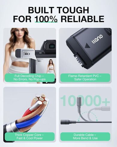 طقم محول طاقة تيار متردد للبطارية الدمية من llano NP-FW50 لـ A6000 A6400 ZV-E10 A7II A6100 A6500 A6300 A7 A7R A7RII A7S A5000 A5100 مزود طاقة مستمر لتصوير الاستوديو in Kuwait