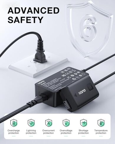 طقم محول طاقة تيار متردد للبطارية الدمية من llano NP-FW50 لـ A6000 A6400 ZV-E10 A7II A6100 A6500 A6300 A7 A7R A7RII A7S A5000 A5100 مزود طاقة مستمر لتصوير الاستوديو in Kuwait